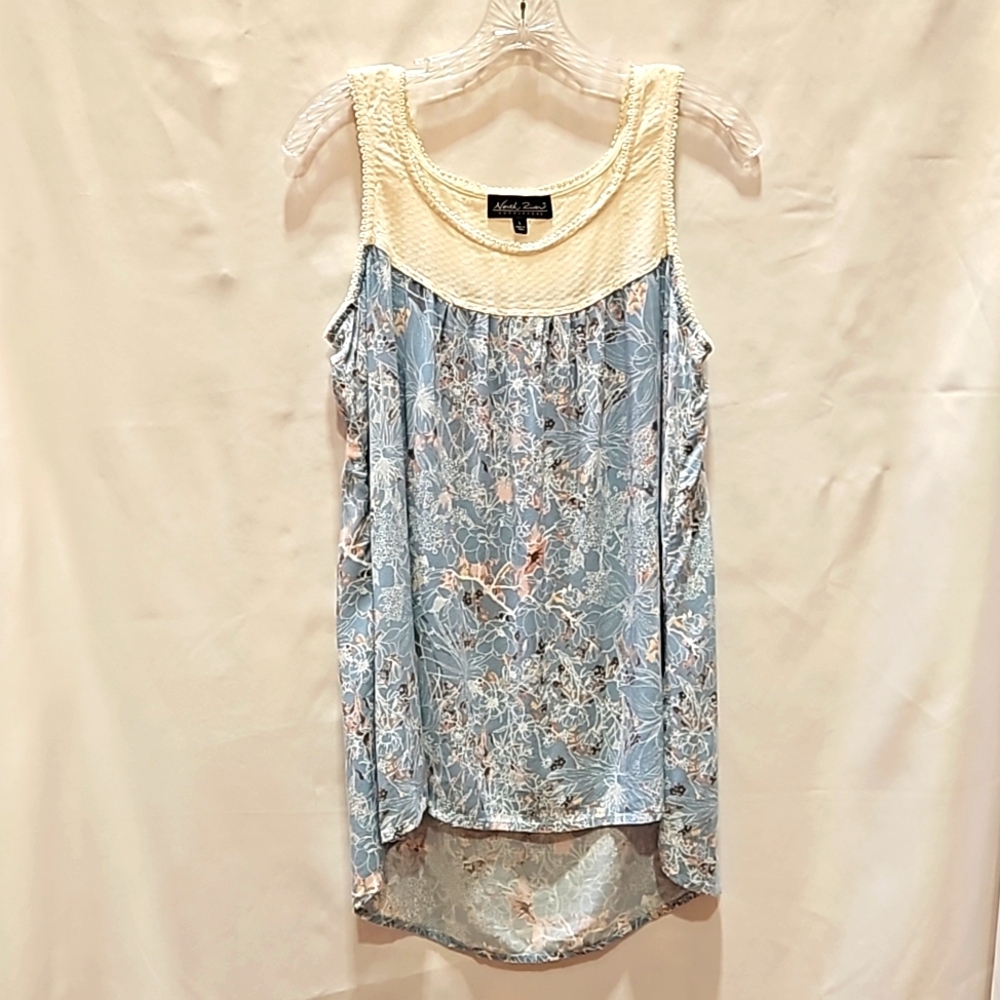 North River Outfitters, Lightweight cotton, Tank top, Scalloped trim, Size Lg